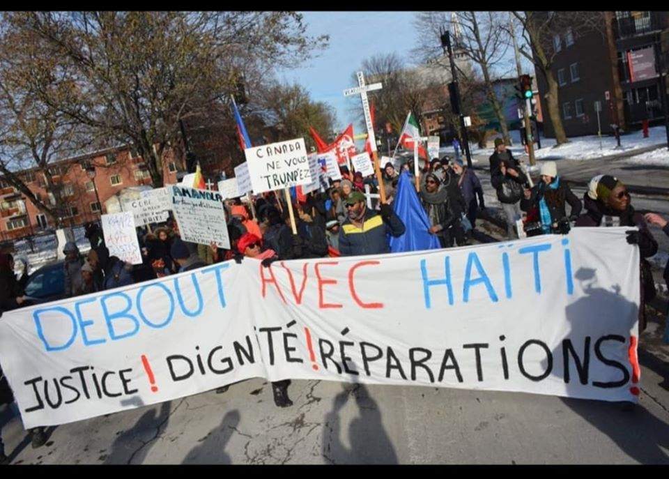 Debout avec Haïti pour son autodétermination - contre l'impérialisme, le néocolonialisme et toute forme d'occupation étrangère du territoire haïtien: Justice! Dignité! Réparations!